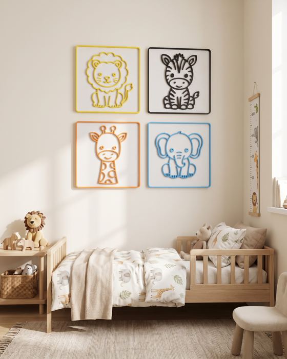 Quadros Zoo no quarto