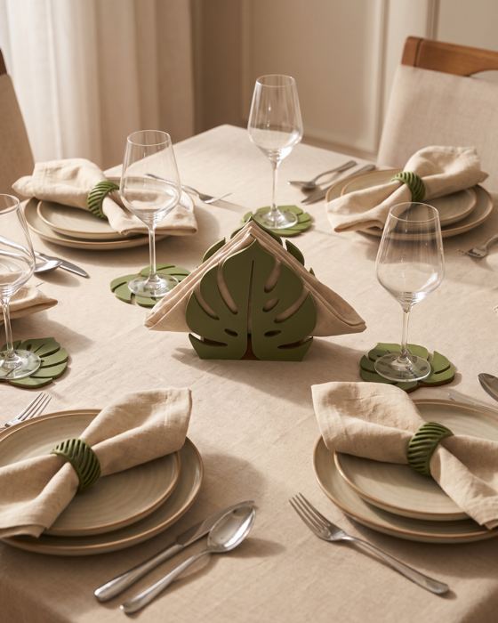 Mesa posta com o kit Costela de Adão